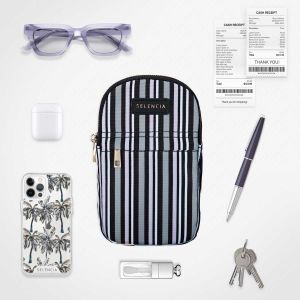 Selencia ﻿Pochette pour téléphone - Multi Stripes Purple