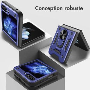 iMoshion Coque Arrière Rugged avec anneau Samsung Galaxy Z Flip 5 - Bleu foncé