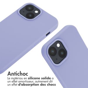 iMoshion ﻿Coque en silicone avec cordon iPhone 15 - Violet