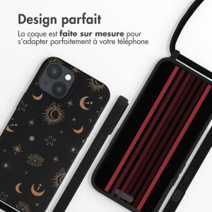 iMoshion Coque design en silicone avec cordon iPhone 15 - Sky Black