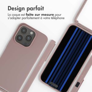 iMoshion ﻿Coque en silicone avec cordon iPhone 15 Pro - Sand Pink