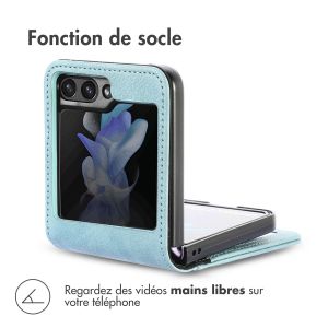iMoshion Étui de téléphone portefeuille Luxe Samsung Galaxy Z Flip 5 - Bleu clair