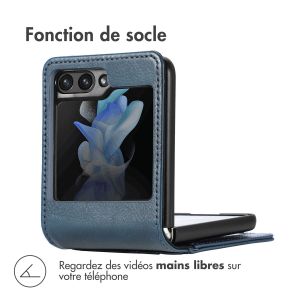 iMoshion Étui de téléphone portefeuille Luxe Samsung Galaxy Z Flip 5 - Bleu foncé