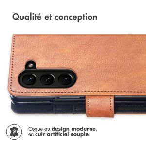 iMoshion Étui de téléphone portefeuille Luxe Samsung Galaxy Z Fold 5 - Brun