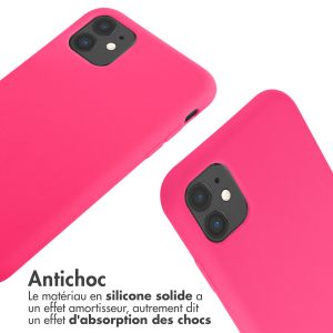iMoshion ﻿Coque en silicone avec cordon iPhone 11 - Rose Fluo