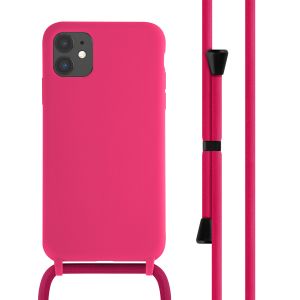 iMoshion ﻿Coque en silicone avec cordon pour iPhone 11 - Rose Fluo