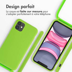 iMoshion ﻿Coque en silicone avec cordon iPhone 11 - Vert Fluo