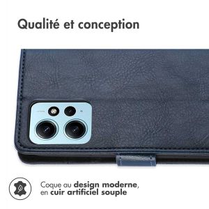 iMoshion Étui de téléphone portefeuille Luxe Xiaomi Redmi Note 12 (4G) - Bleu foncé