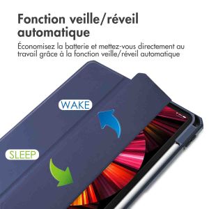 iMoshion Coque tablette rigide Trifold iPad Pro 11 (2018 - 2022) - Bleu foncé