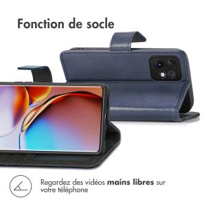 iMoshion Étui de téléphone portefeuille Luxe Motorola Edge 40 Pro - Bleu foncé
