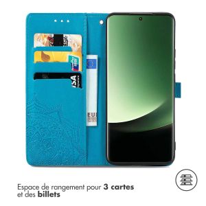 iMoshion Etui de téléphone portefeuille Mandala Xiaomi 13 Ultra - Turquoise