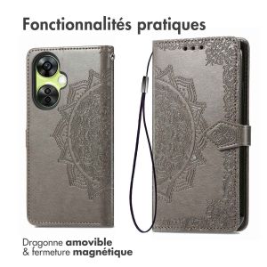 iMoshion Etui de téléphone portefeuille Mandala OnePlus Nord CE 3 Lite - Gris