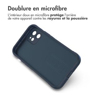 iMoshion Coque arrière EasyGrip iPhone 12 - Bleu foncé