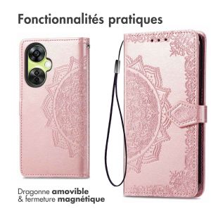 iMoshion Etui de téléphone portefeuille Mandala OnePlus Nord CE 3 / CE 3 Lite - Rose Dorée