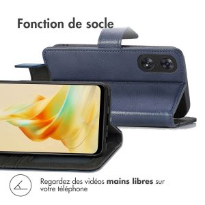 iMoshion Étui de téléphone portefeuille Luxe Oppo Reno 8 T (4G) - Bleu foncé
