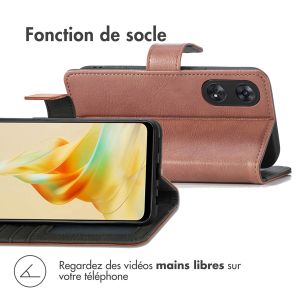 iMoshion Étui de téléphone portefeuille Luxe Oppo Reno 8 T (4G) - Brun