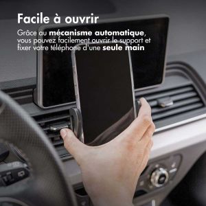 iMoshion  Support de téléphone pour voiture - Réglable - Universel - Carbone - Tableau de bord / pare-brise / grille d'aération - Noir