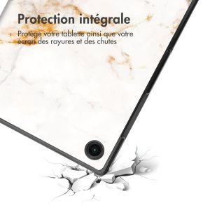 iMoshion Coque tablette Design Trifold Samsung Galaxy Tab A8 - White Marble