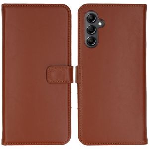 Selencia Étui de téléphone portefeuille en cuir véritable Samsung Galaxy A14 (5G/4G) - Brun clair
