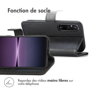 iMoshion Étui de téléphone portefeuille Luxe Sony Xperia 1 V - Noir
