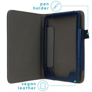 iMoshion Étui de liseuse portefeuille en cuir végan Amazon Kindle (2022) 11th gen - Bleu foncé