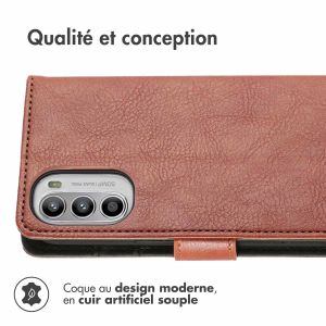 iMoshion Étui de téléphone portefeuille Luxe Motorola Moto G53 - Brun