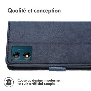 iMoshion Étui de téléphone portefeuille Luxe Motorola Moto E13 - Bleu foncé