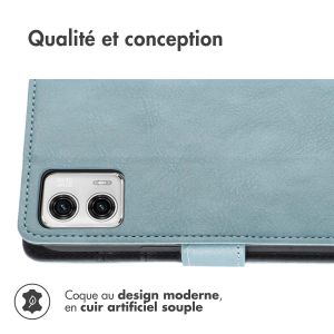 iMoshion Étui de téléphone portefeuille Luxe Motorola Moto G73 - Bleu clair