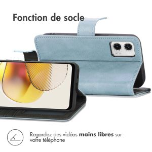 iMoshion Étui de téléphone portefeuille Luxe Motorola Moto G73 - Bleu clair