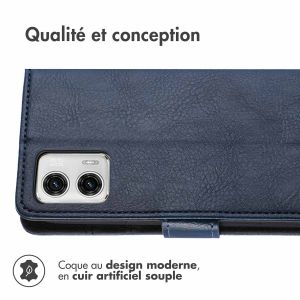 iMoshion Étui de téléphone portefeuille Luxe Motorola Moto G73 - Bleu foncé