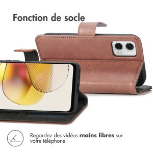 iMoshion Étui de téléphone portefeuille Luxe Motorola Moto G73 - Brun