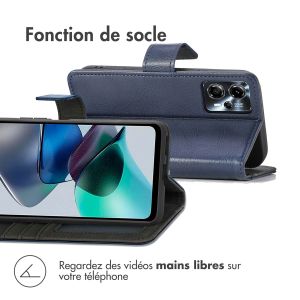 iMoshion Étui de téléphone portefeuille Luxe Motorola Moto G13 / G23 - Bleu foncé