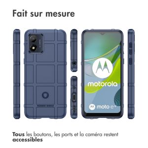 iMoshion Coque Arrière Rugged Shield Motorola Moto E13 - Bleu foncé