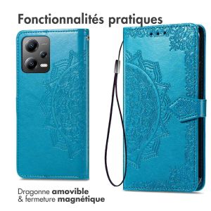 iMoshion Etui de téléphone portefeuille Mandala Xiaomi Poco X5 5G - Turquoise