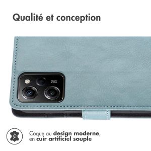 iMoshion Étui de téléphone portefeuille Luxe Xiaomi Poco X5 Pro 5G - Bleu clair