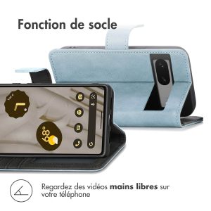 iMoshion Étui de téléphone portefeuille Luxe Google Pixel 7a - Bleu clair