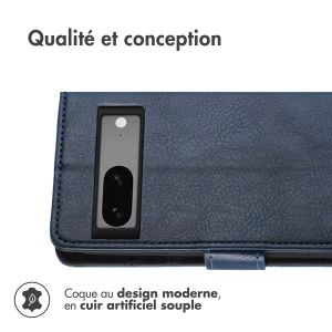 iMoshion Étui de téléphone portefeuille Luxe Google Pixel 7a - Bleu foncé