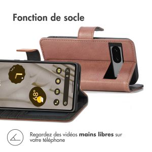 iMoshion Étui de téléphone portefeuille Luxe Google Pixel 7a - Brun