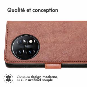iMoshion Étui de téléphone portefeuille Luxe OnePlus 11 - Brun