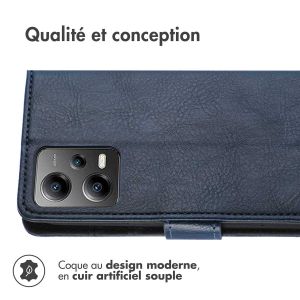 iMoshion Étui de téléphone portefeuille Luxe Xiaomi Poco X5 5G - Bleu foncé