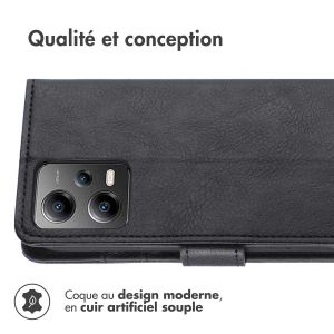 iMoshion Étui de téléphone portefeuille Luxe Xiaomi Poco X5 5G - Noir