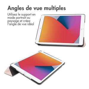 iMoshion Coque tablette Trifold iPad 9 (2021) 10.2 pouces / iPad 8 (2020) 10.2 pouces / iPad 7 (2019) 10.2 pouces - Beige