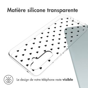 iMoshion Coque Design Samsung Galaxy A54 (5G) - Cœurs - Noir