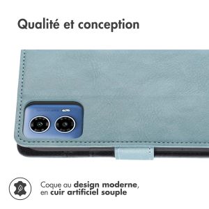 iMoshion Étui de téléphone portefeuille Luxe pour Motorola Moto G34 - Bleu clair