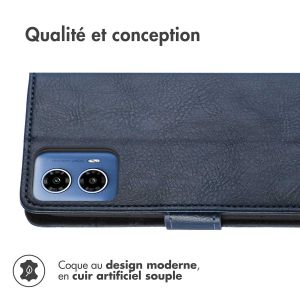 iMoshion Étui de téléphone portefeuille Luxe pour Motorola Moto G34 - Bleu foncé