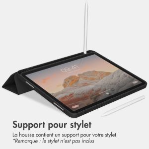 Accezz Étui de téléphone portefeuille Smart Silicone iPad Air 5 (2022) / iPad Air 4 (2020) - Noir
