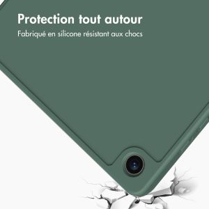 Accezz Étui de téléphone portefeuille Smart Silicone Samsung Galaxy Tab A9 8.7 pouces - Vert foncé