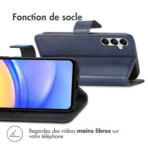 iMoshion Étui de téléphone portefeuille Luxe Samsung Galaxy A15 (5G/4G) - Bleu foncé