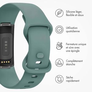 iMoshion Bracelet silicone Fitbit Charge 5 / Charge 6 - Taille L - Olive