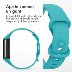 iMoshion Bracelet silicone Fitbit Charge 5 / Charge 6 - Taille L - Turquoiose